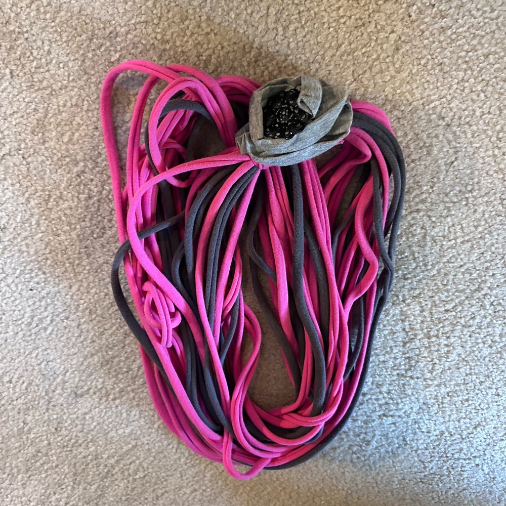 Pink and Gray Elastic Bands